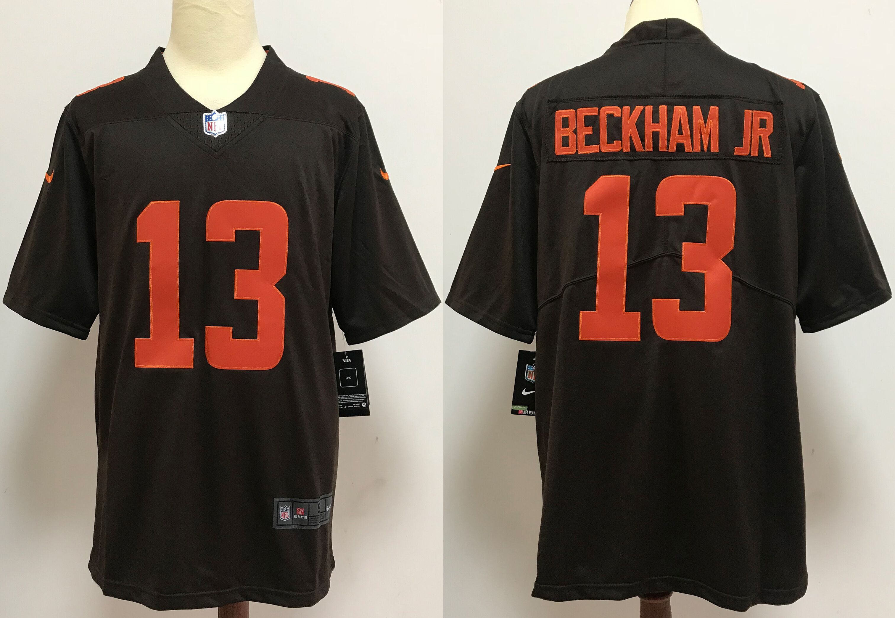 Men Cleveland Browns #13 Beckham jr brown orange Nike Vapor Untouchable Stitched Limited NFL Jerseys